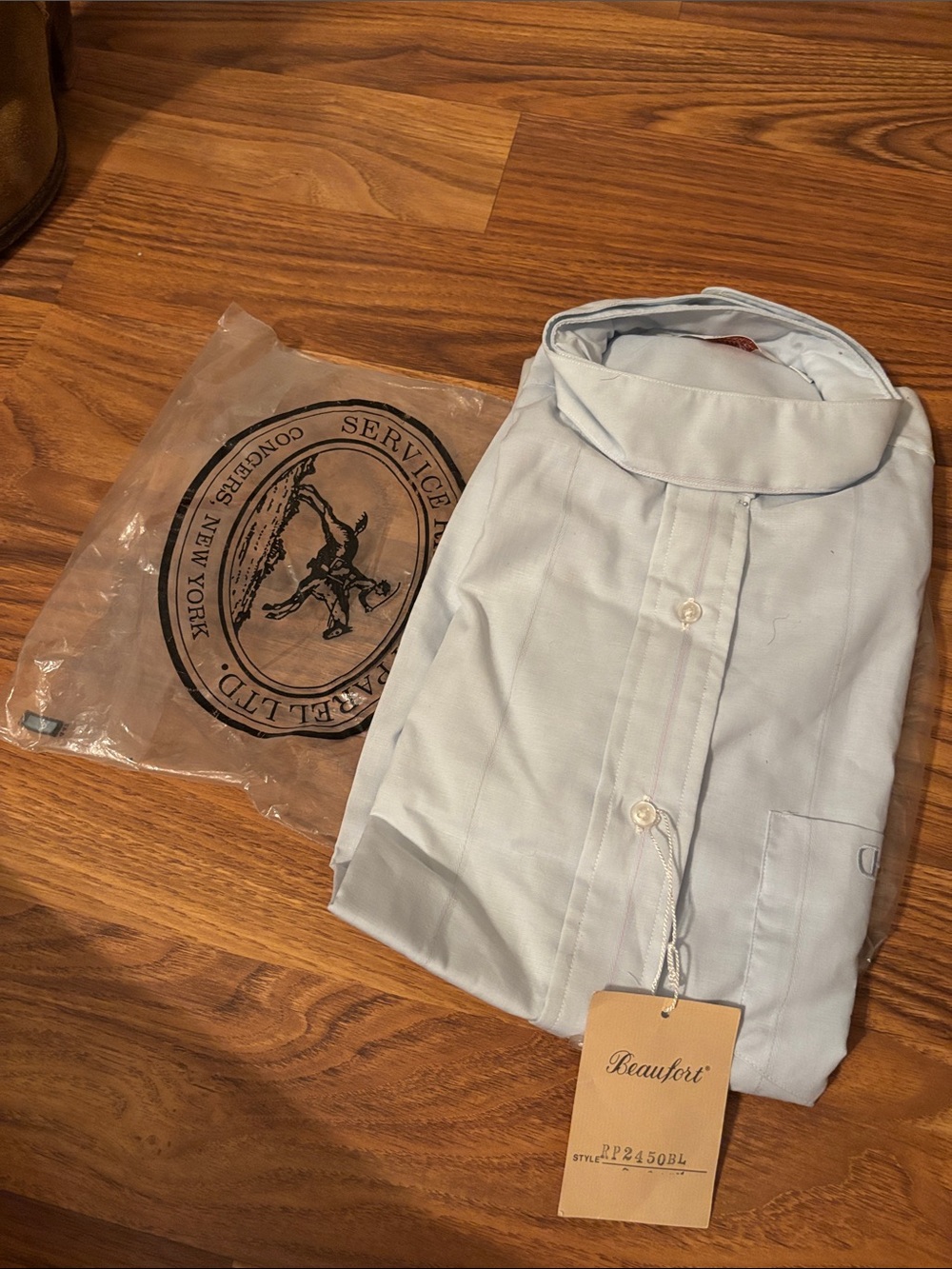Pale Blue Button-Down English Riding Show Shirt for Women